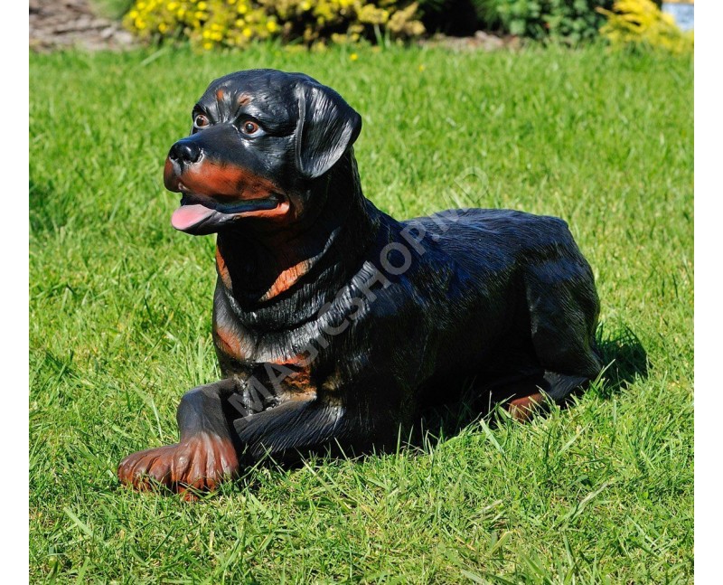 Figurina Cera Rottweiler culcat